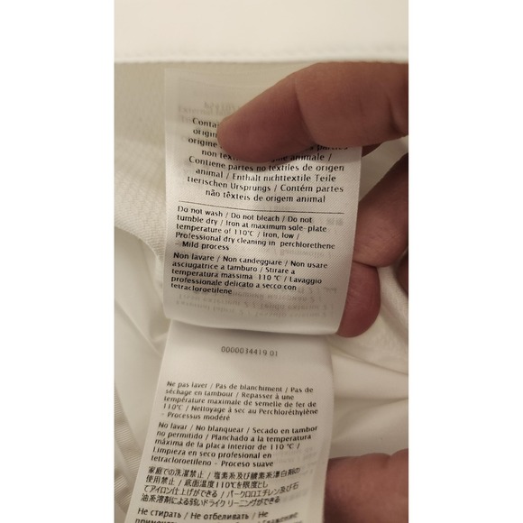 Valentino Blouse Womens 42 White Bow Balloon Sleeve Oversized Tunic Top Italy - Picture 15 of 16